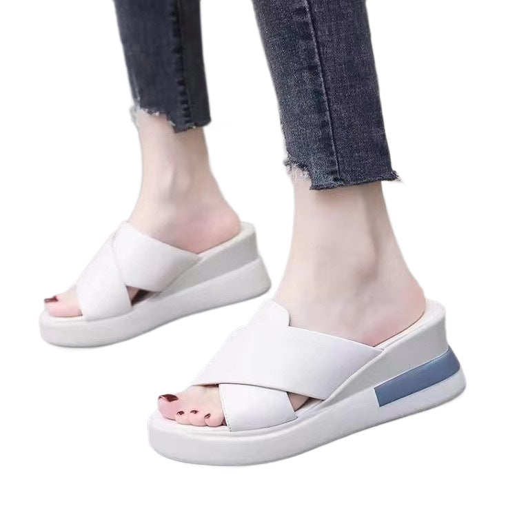 Damen Wedge-Pantoletten mit komfortablem Riemendesign EB