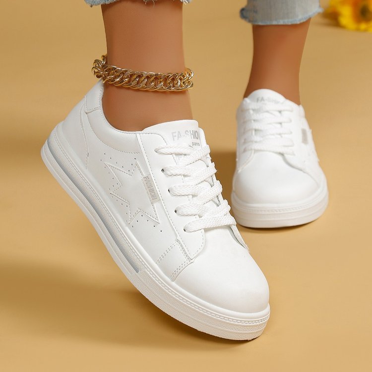 Damen Sneakers mit modischem Sternenmotiv und dämpfender Sohle EB