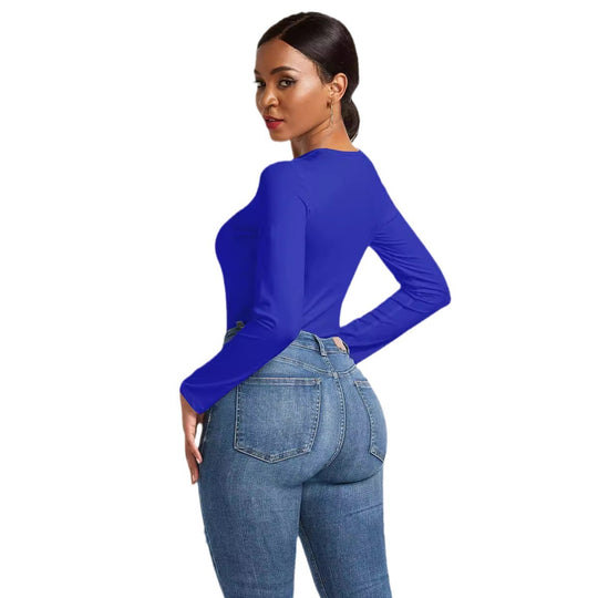 Damen Eleganter Langarmbody mit hohem Beinausschnitt EB
