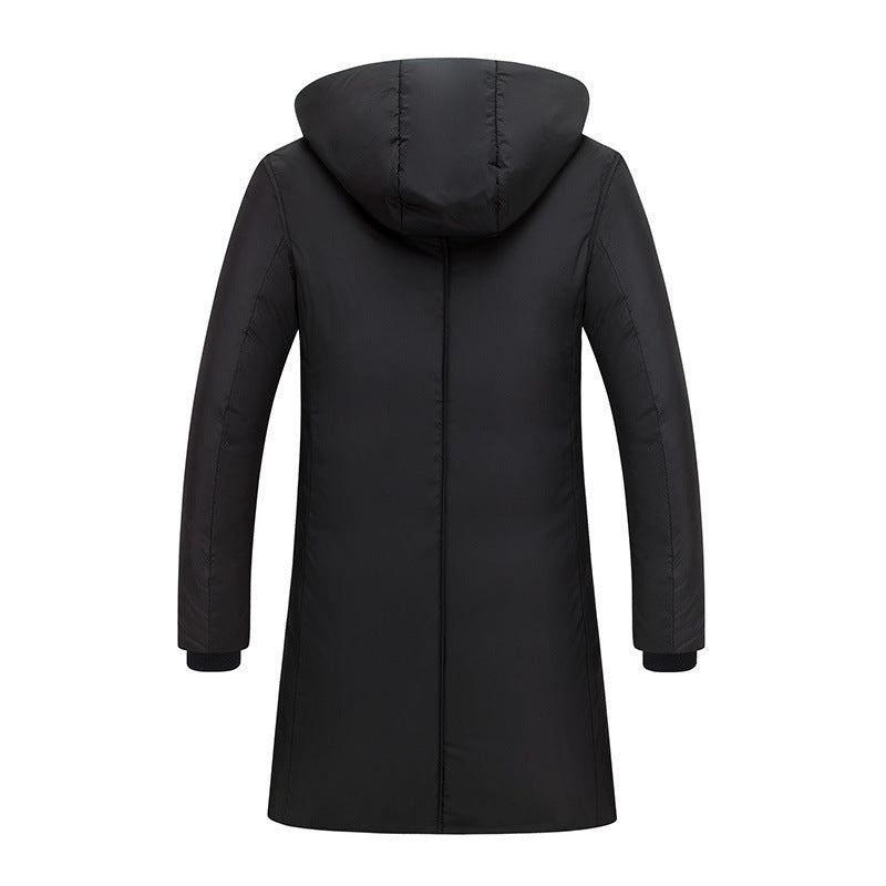 Damen lange Steppjacke mit großzügiger Kapuze und praktischen Taschen EB