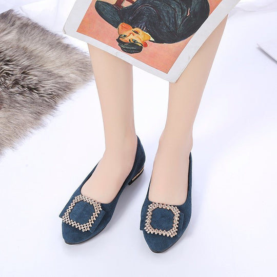 Damen elegante Ballerinas mit glitzerndem Schmuckdetail und bequemem Fußbett EB