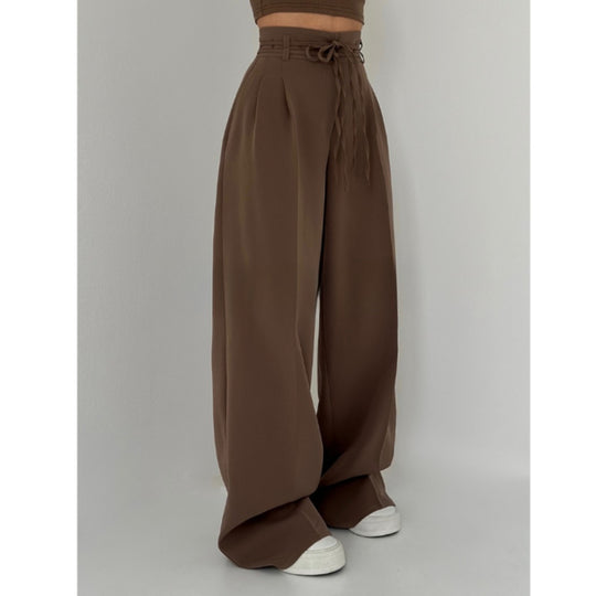 Damen Weite Hochbund-Hose mit raffinierter Drapierung EB