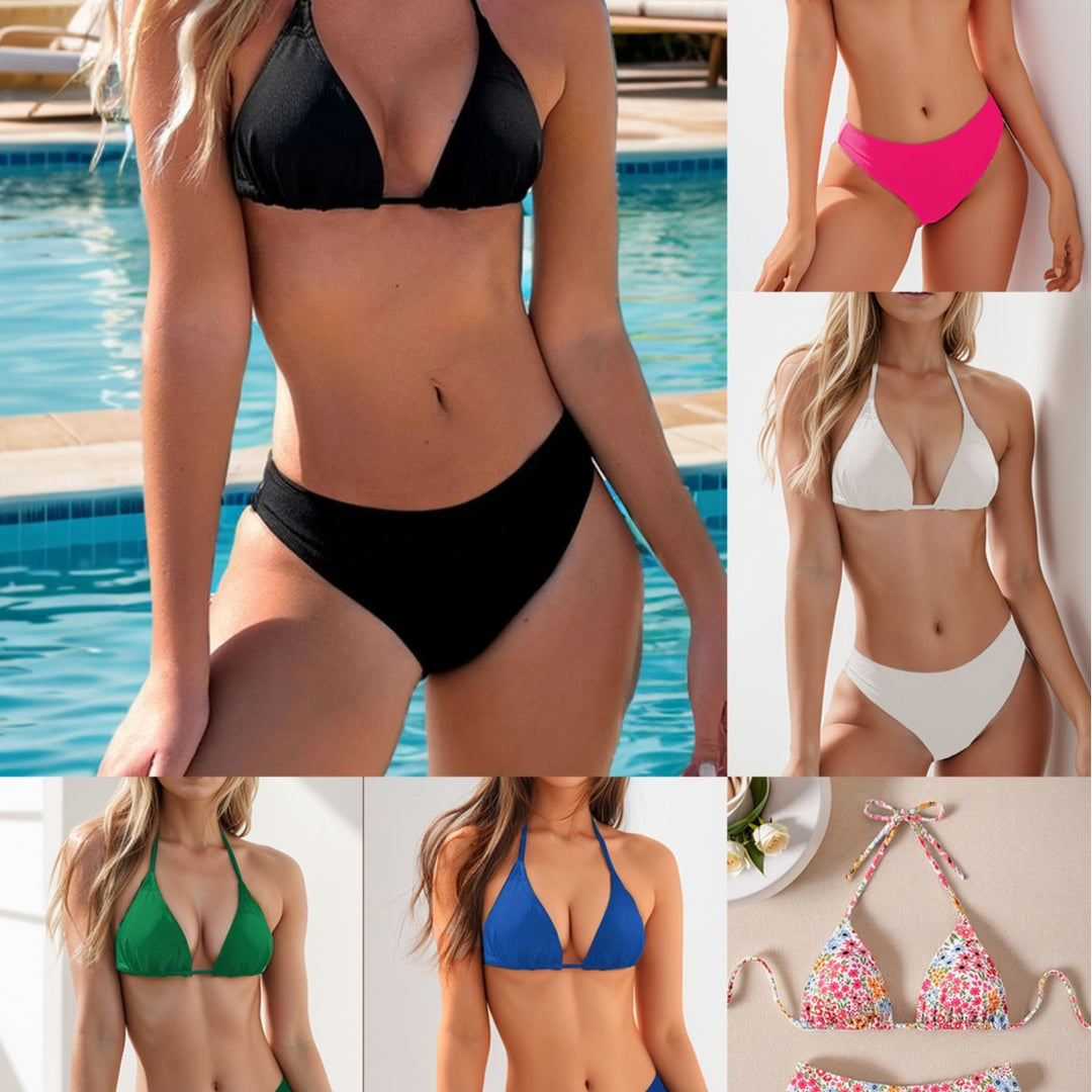 Damen Triangel-Bikini mit eleganter Schnittführung und verstellbaren Trägern EB