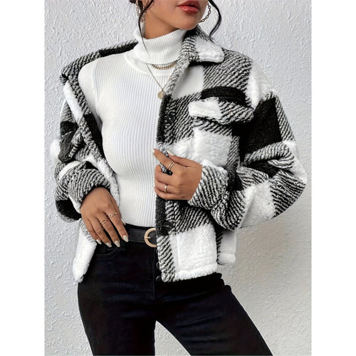 Damen Fleecejacke mit Karomuster EB