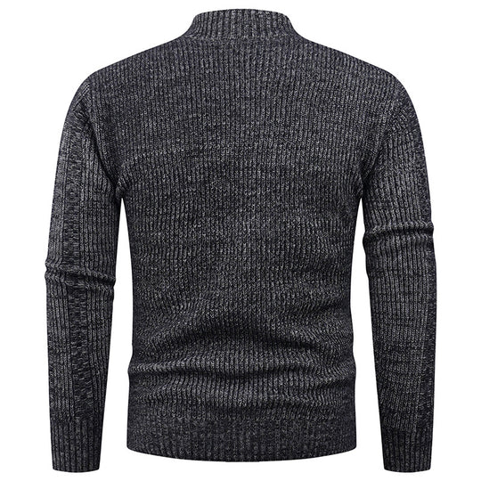 Herren Freizeit Strickjacke mit hohem Kragen und modernem Zipper EB