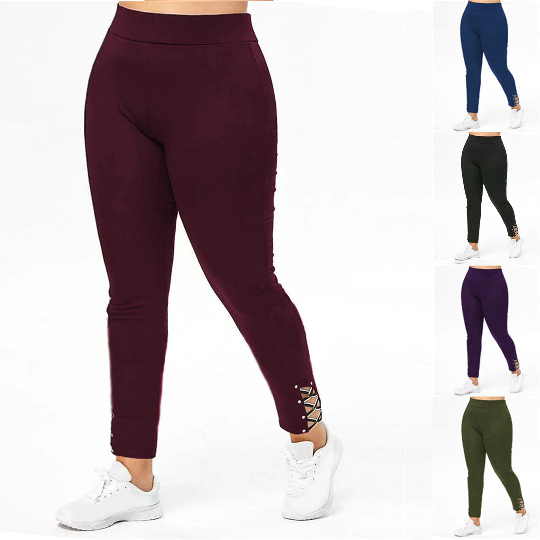 Damen Sportleggings mit dekorativen Schnürdetails EB