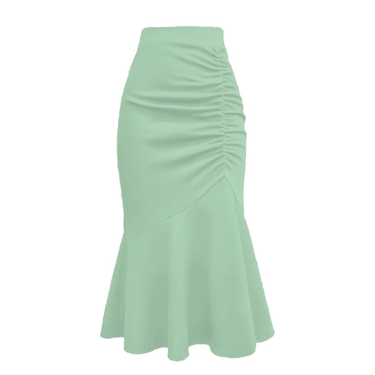 Damen eleganter Midirock mit asymmetrischem Schnitt und Raffung EB