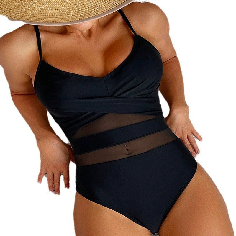 Damen Eleganter Badeanzug mit innovativem Mesh-Design EB