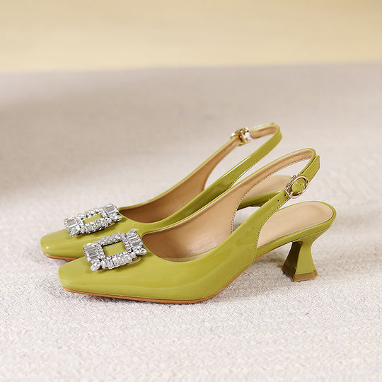 Damen Slingback-Pumps mit funkelndem Schmuckelement EB