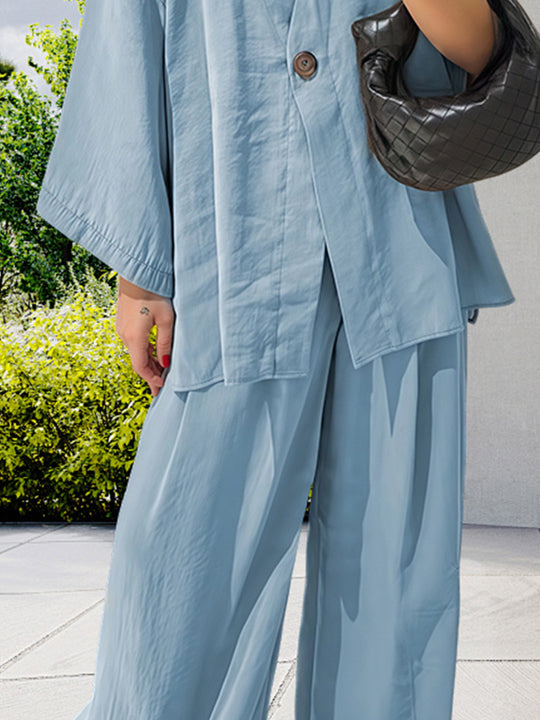 Damen Elegante Kimono-Jacke mit weiten Ärmeln und lockerer Passform EB
