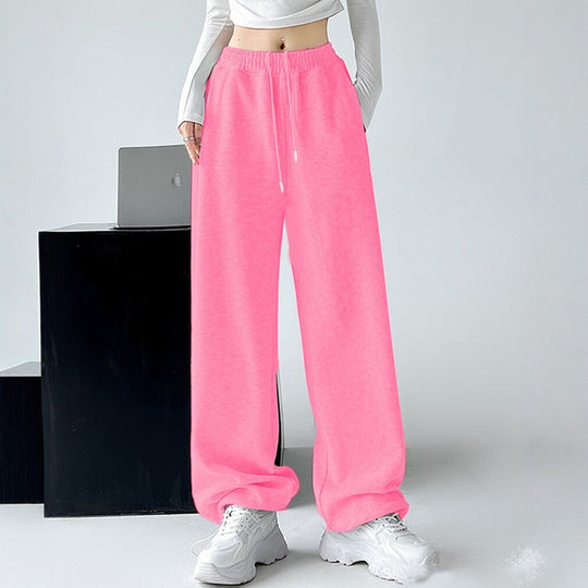 Damen nan extraweite Palazzo-Sweathose mit hohem Komfortbund, seitlichen Eingrifftaschen, Schlitz am Saum und Kordelzug EB