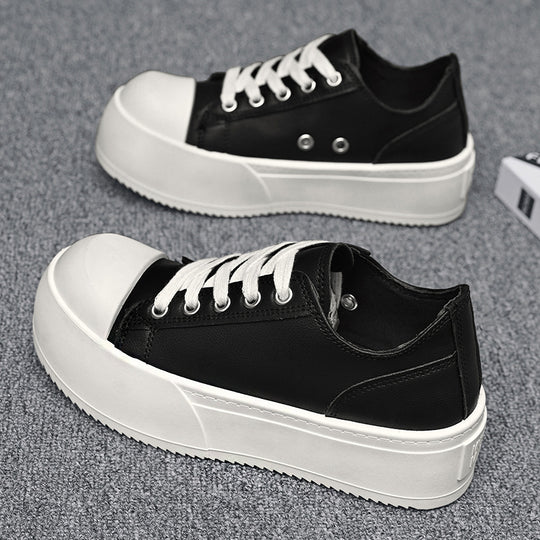 Damen modische Plattform-Sneaker mit lackiertem Obermaterial und klassischem Schnürsystem EB