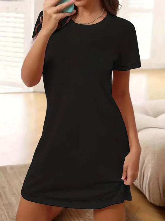 Damen T-Shirt-Kleid im lässigen Schnitt mit Rundhalsausschnitt EB