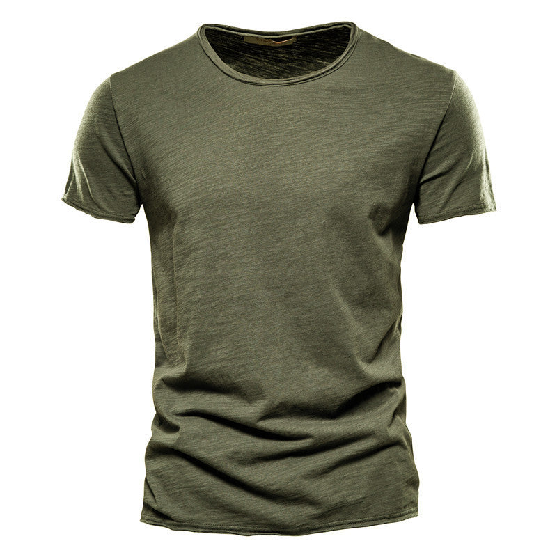 Herren nan leichtes Baumwollshirt mit Rundhalsausschnitt und schlanker Passform EB