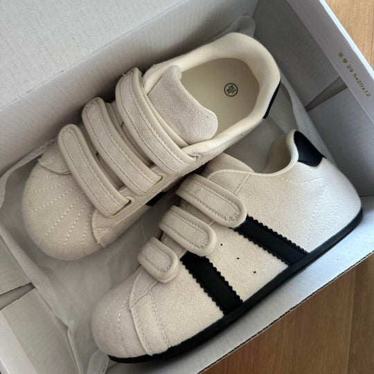 Damen bequeme Klettverschluss-Sneaker aus hochwertigem Wildleder EB