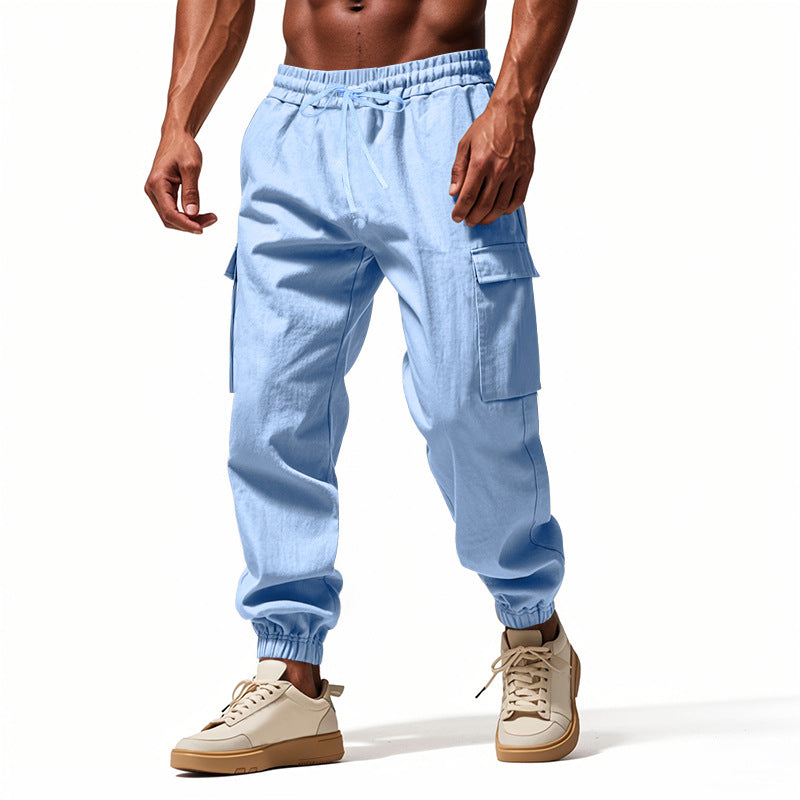 Herren Utility-Cargo-Jogger mit elastischem Bund, Kordelzug und großem Seitentaschen‑Panel EB