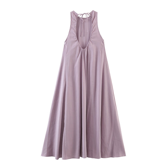 Damen Maxikleid mit elegantem Rückenausschnitt und schwingendem Schnitt EB