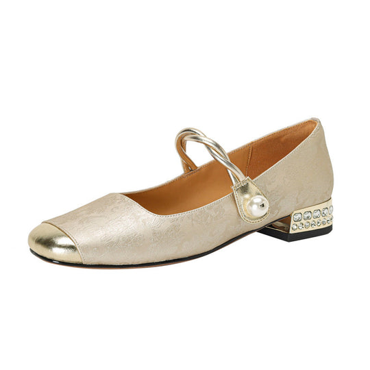 Damen Ballerinas mit Perlenschmuck und elegantem Design EB