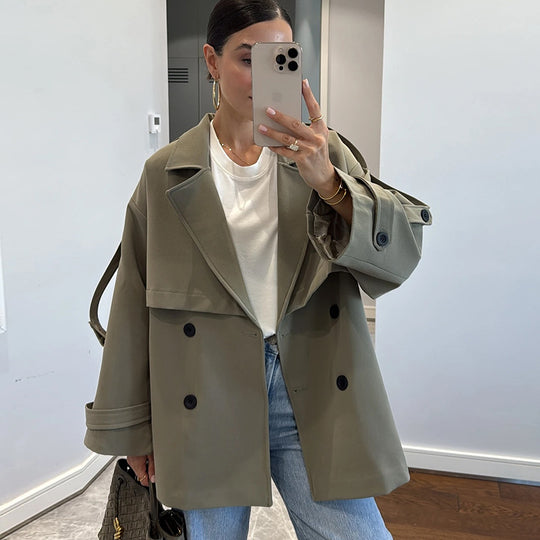 Damen Modischer Oversize-Trenchcoat EB