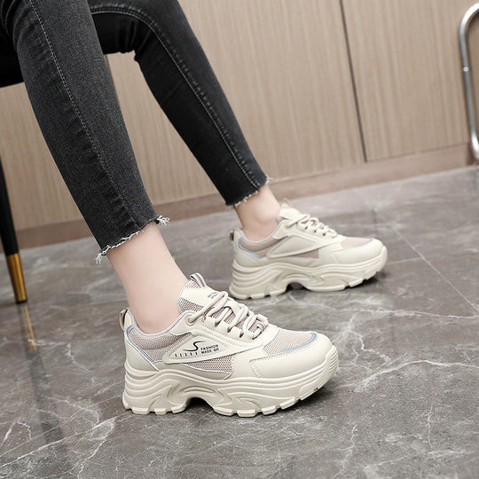 Damen modische Chunky Sneakers mit trendigem Design und stoßdämpfender Sohle EB