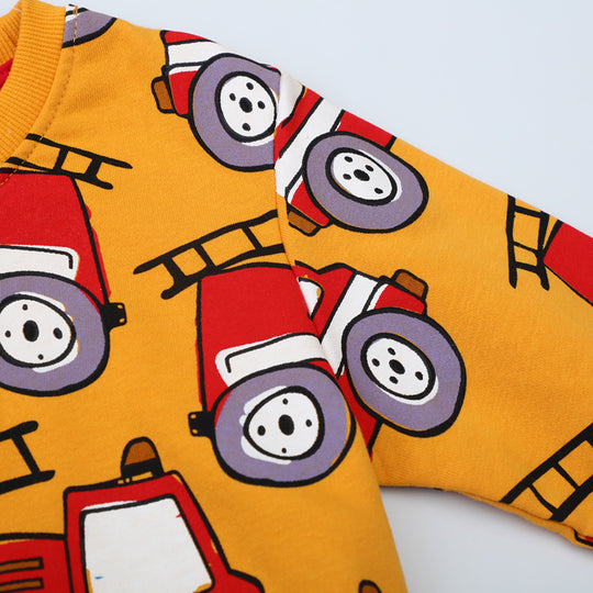 Jungen Sweatshirt mit coolem Feuerwehrfahrzeug-Motiv EB