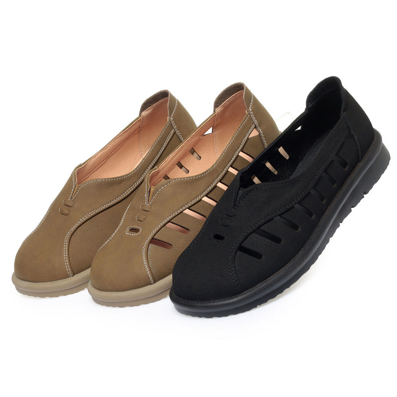 Damen Atmungsaktive Slip-On Ballerinas mit angenehm flexiblem Fußbett EB