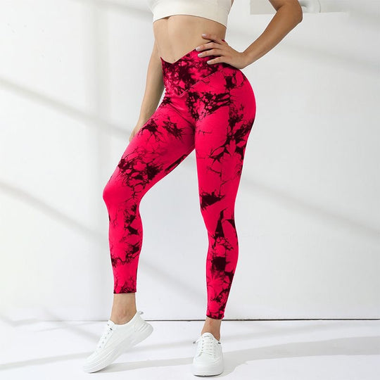 Damen Hochleistungs-Leggings mit innovativem Marmor-Design EB