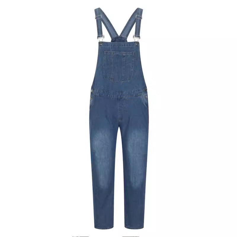 Herren Jeanslatzhose im urbanen Vintage-Stil mit praktischen Taschen EB