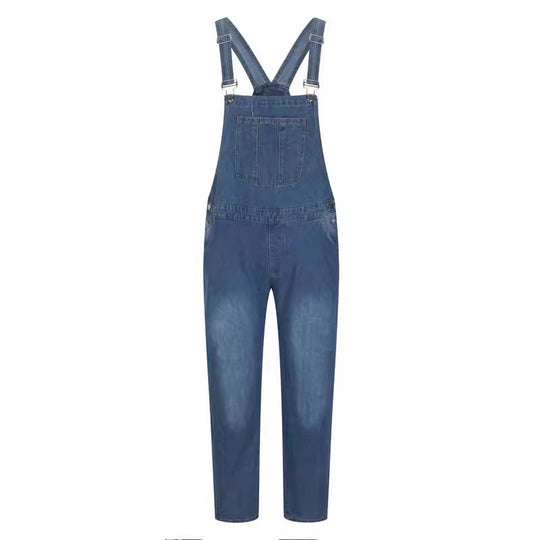 Herren Jeanslatzhose im urbanen Vintage-Stil mit praktischen Taschen EB