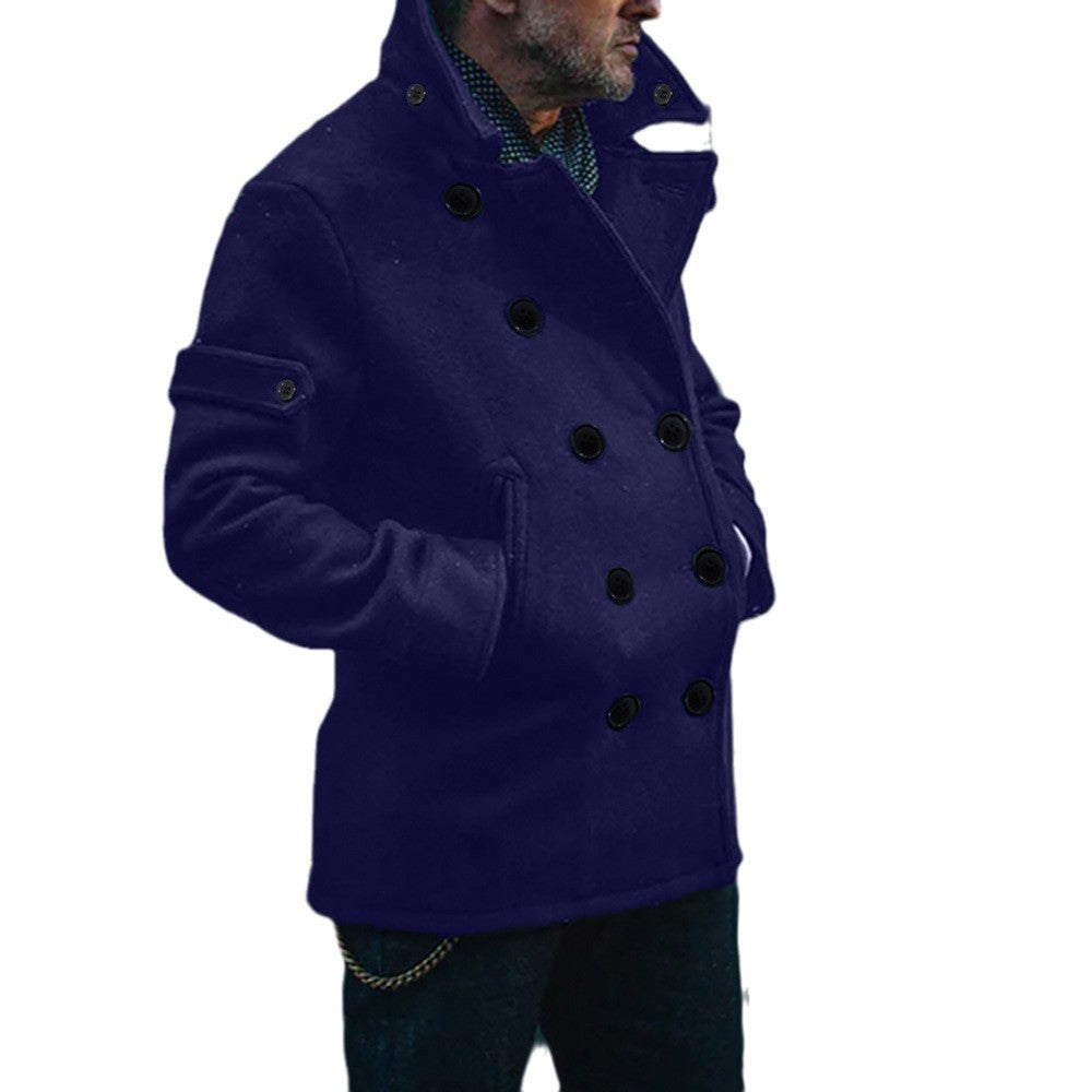 Herren eleganter Mantel mit doppelter Knopfleiste EB