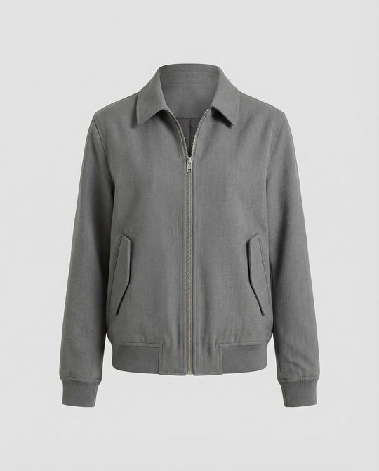 Lässige Herren Baseball Jacke Vintage USA Style Grau Übergangsjacke
