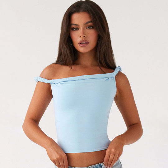 Damen Off-Shoulder Oberteil mit dekorativen Rüschendetails EB