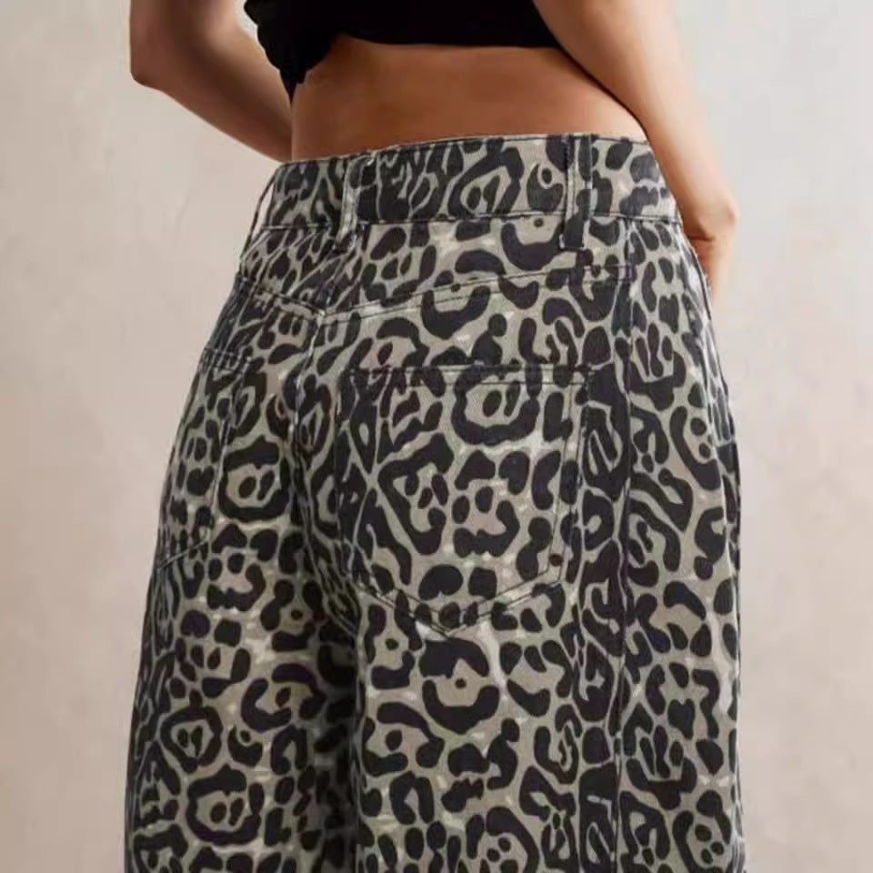Damen Leichte Sommerhose im Leopardenmuster EB