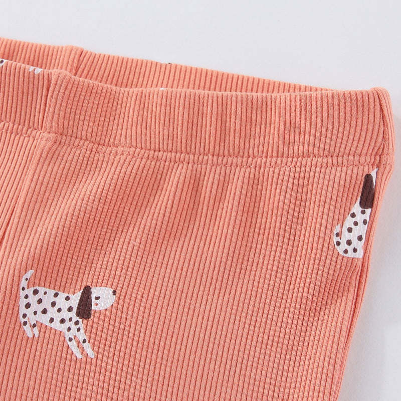 Mädchen Leggings mit fröhlichem Hunde-Muster EB