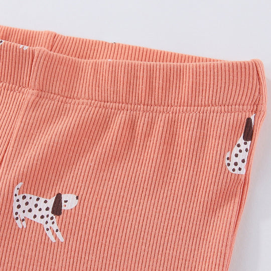 Mädchen Leggings mit fröhlichem Hunde-Muster EB