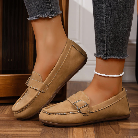 Damen Mokassins mit modischem Schnallen-Design und komfortabler Sohle EB