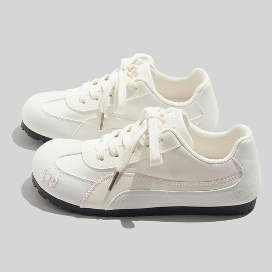 Damen Sportliche Freizeit Sneakers mit zarter Stickerei EB