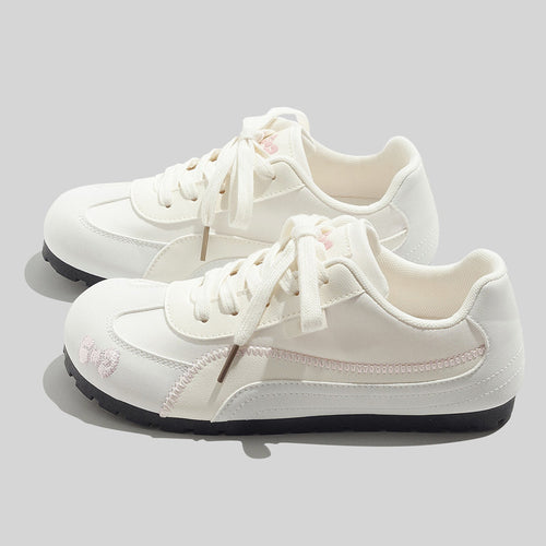 Damen Sportliche Freizeit Sneakers mit zarter Stickerei EB