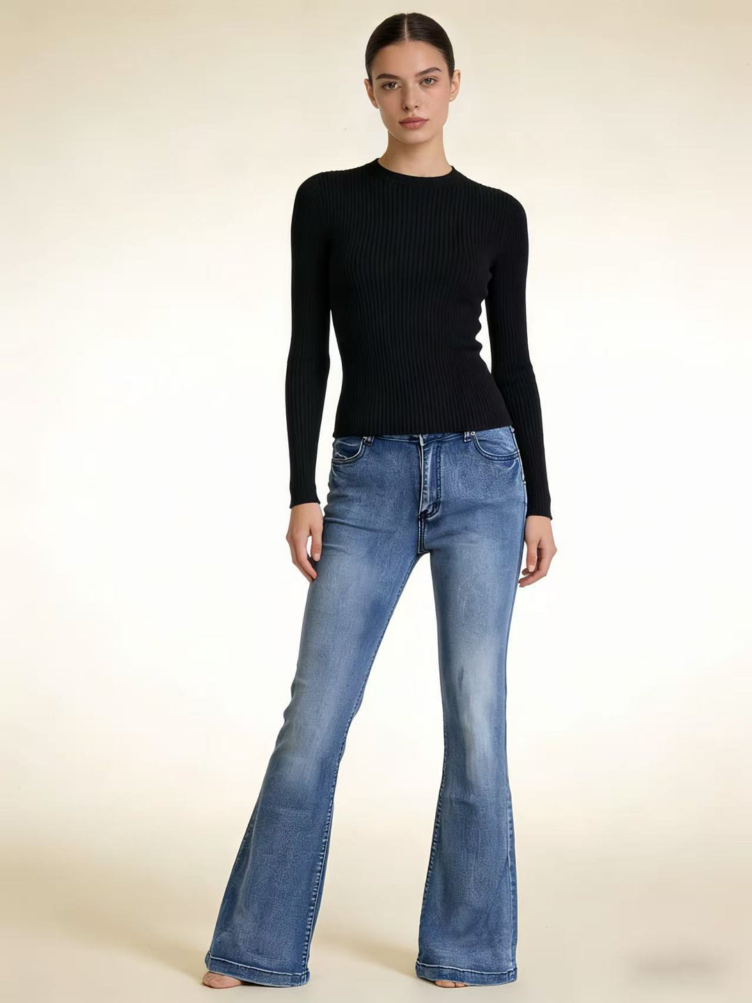 Damen elegantes cropped Oberteil mit Puffärmeln und Vintage-Stickerei EB