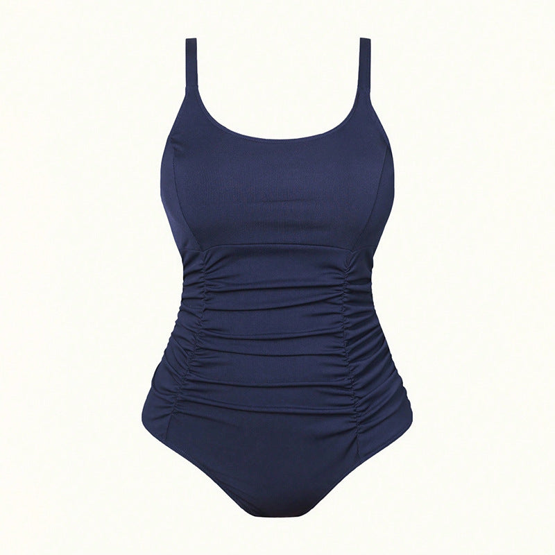 Damen Einteiler Badeanzug mit raffiniertem Rüschendesign EB