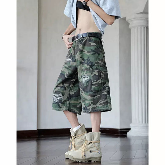 Herren Cargo-Shorts mit robustem Camouflage-Design und vielseitigen Taschen EB