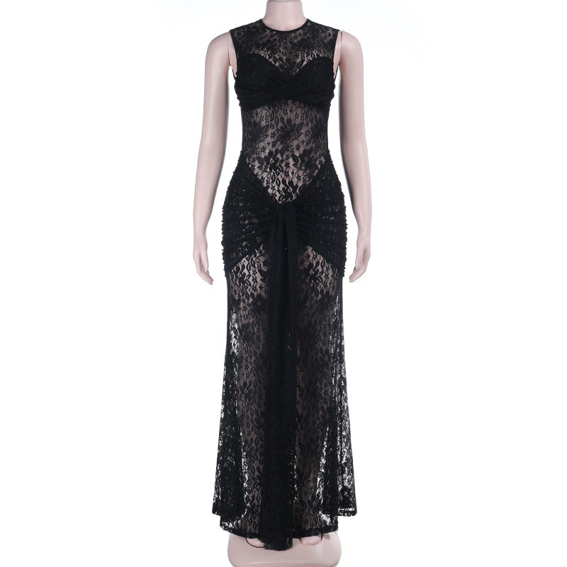 Damen Spitzen-Maxikleid EB