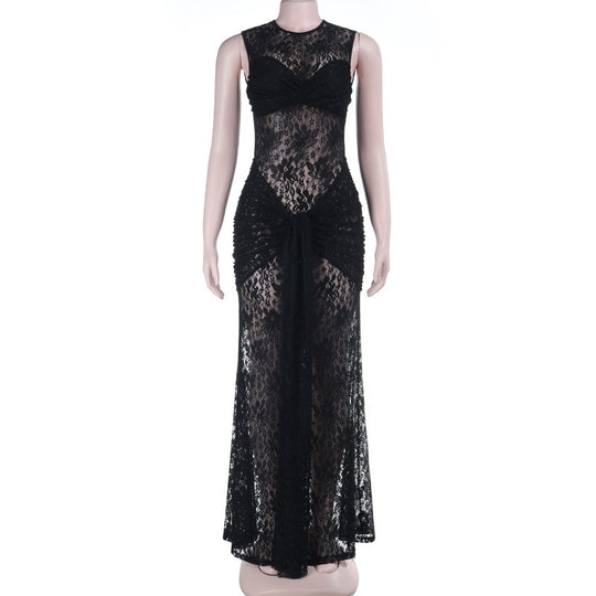 Damen Spitzen-Maxikleid EB