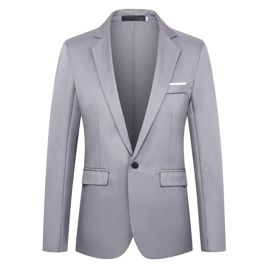 Herren nan tailliertes Satin-Sakko mit schmaler Silhouette, Notch-Revers und dekorativer Brustpaspel EB