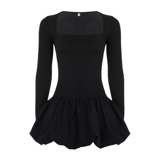 Damen nan figurbetonter Ballett-Body mit langem Arm und gerafftem Tulpenrock EB