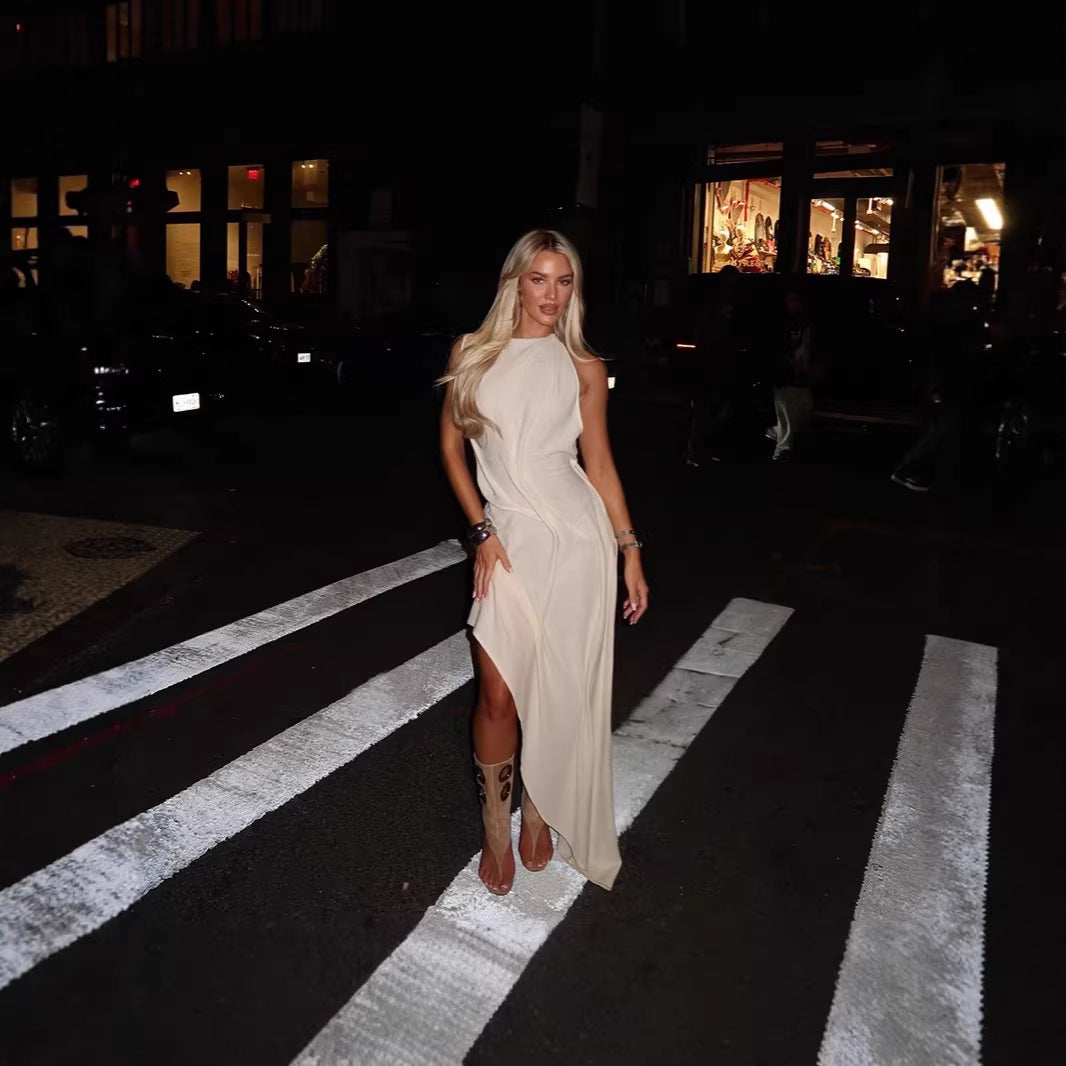 Damen asymmetrisches Freizeitkleid EB