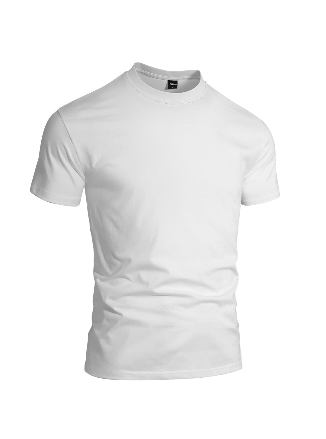 Herren nan eng anliegendes Rundhals-Basicshirt aus Singlejersey mit verstärktem Nackenband EB