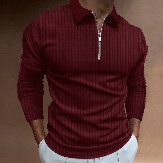 Herren Poloshirt mit elegantem Reißverschluss und strukturiertem Design EB