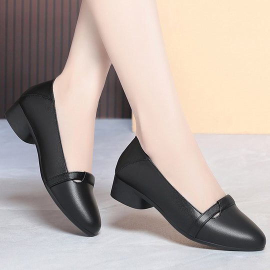 Damen elegante Decksohle Ballerinas mit Blockabsatz EB