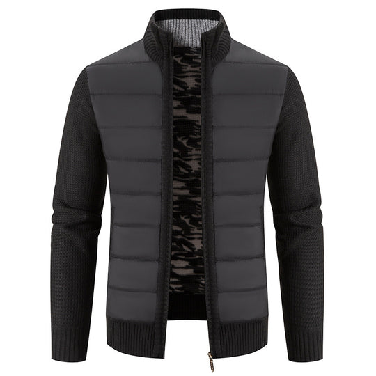 Herren hybride Steppjacke mit modischem Strickdesign EB
